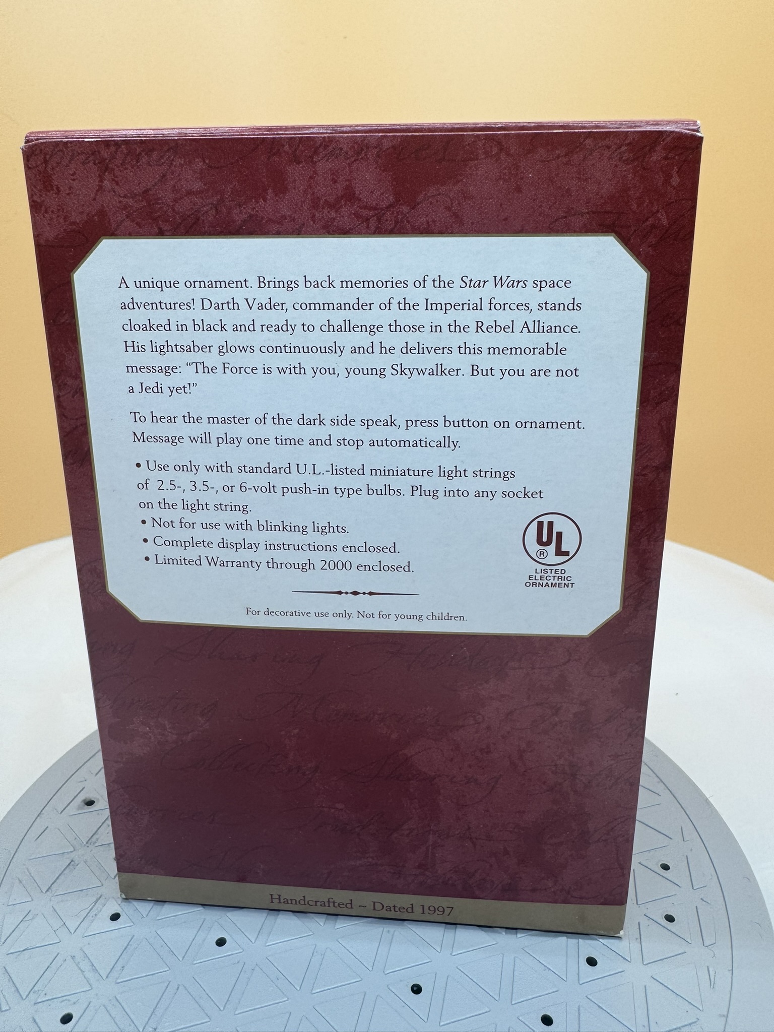 Star Wars Ornament - Darth Vader 1997 - NIB - Image 2