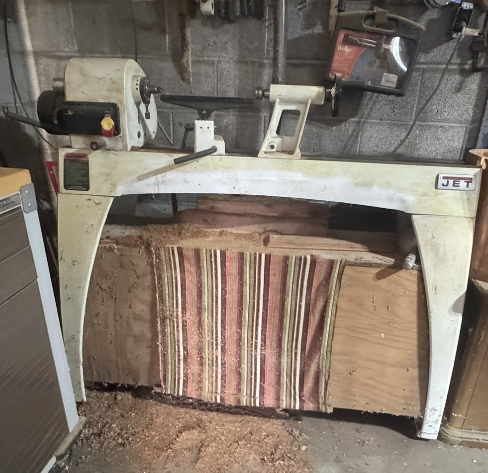 Woodworking Lathe with Open Stand