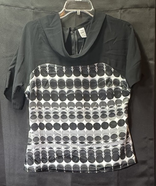 Ladies black and white Top