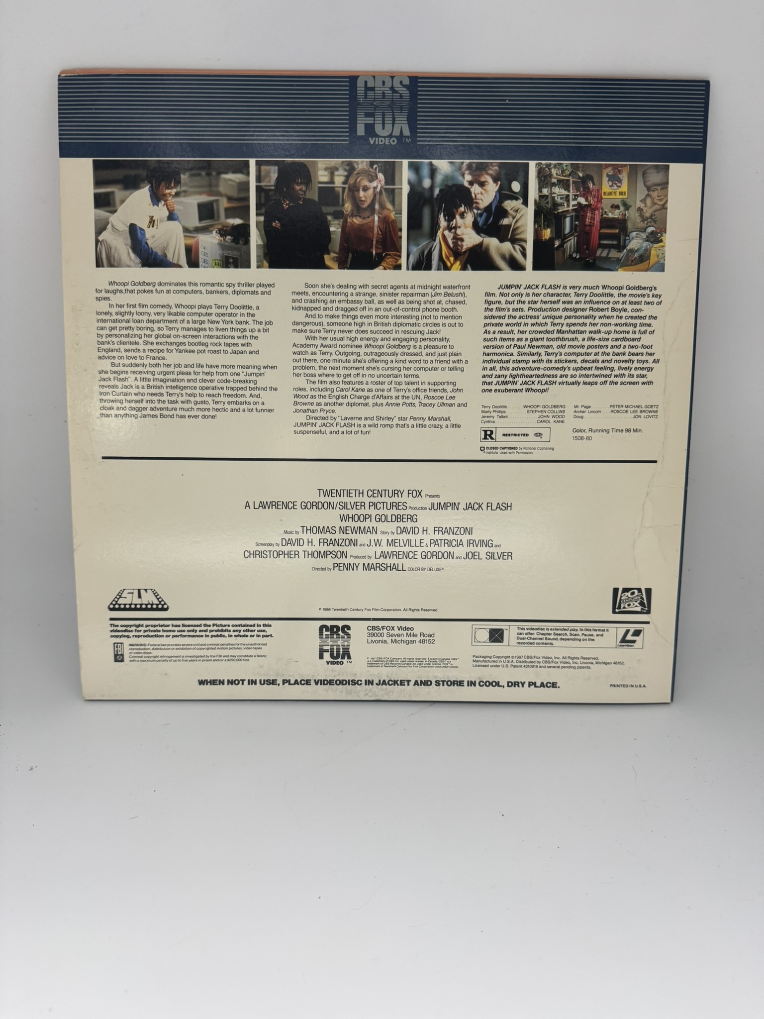 Jumpin' Jack Flash (1986) - LaserDisc - Image 2