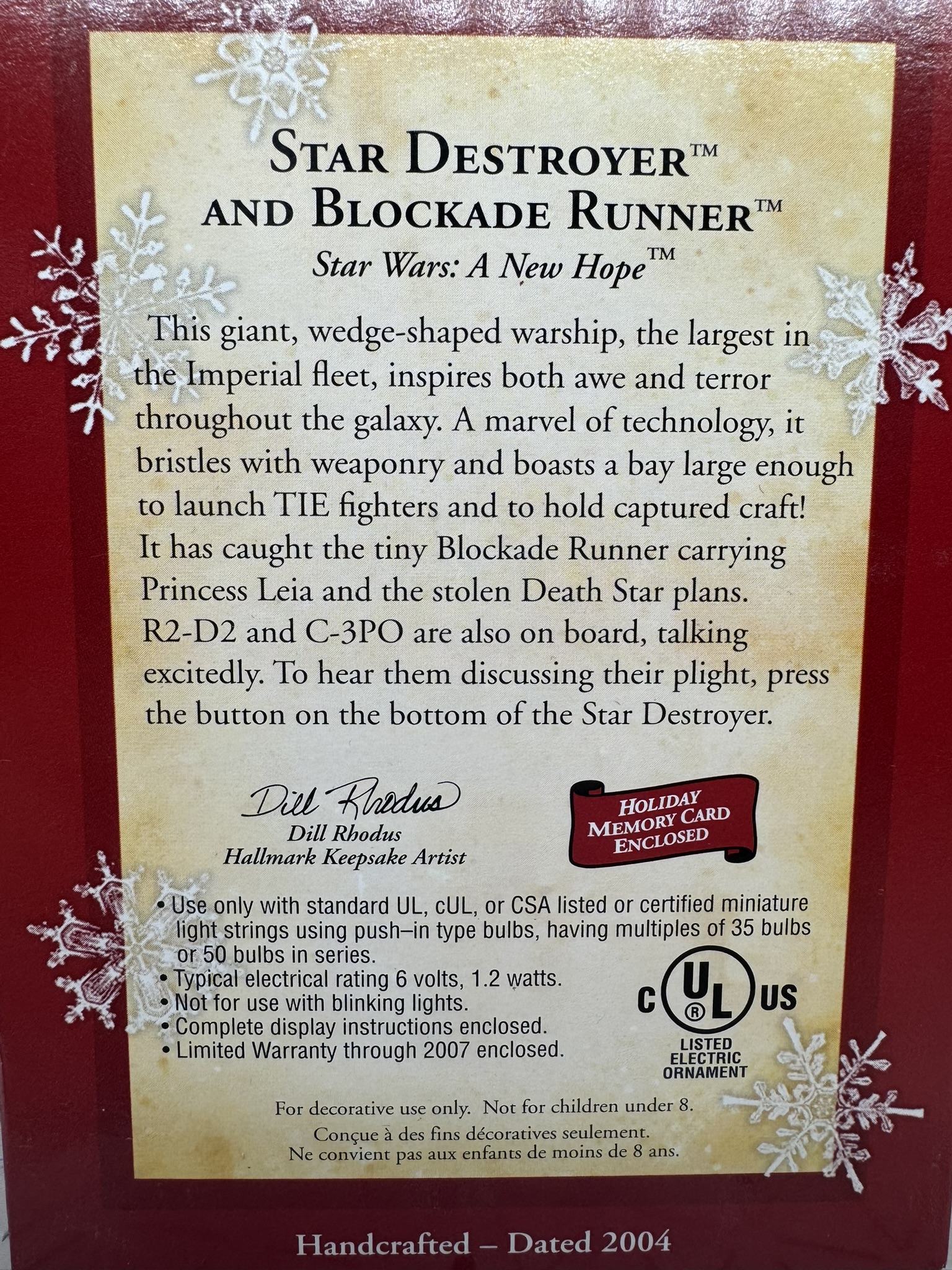 Star Wars Ornament - Star Destroyer with Blockade Runner- 2004 - NIB - Image 2