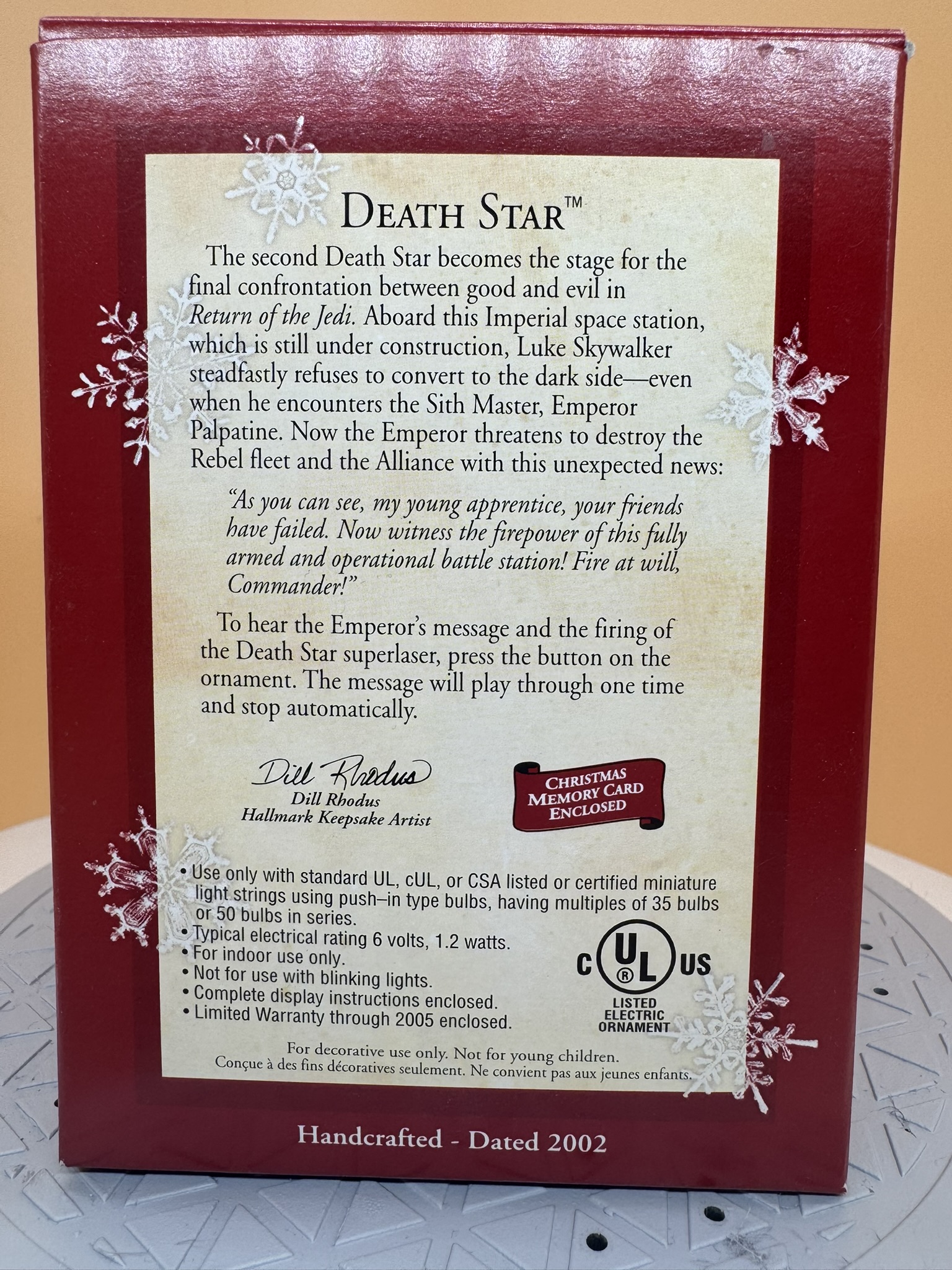 Star Wars Ornament - Death Star - 2002 - NIB - Image 2