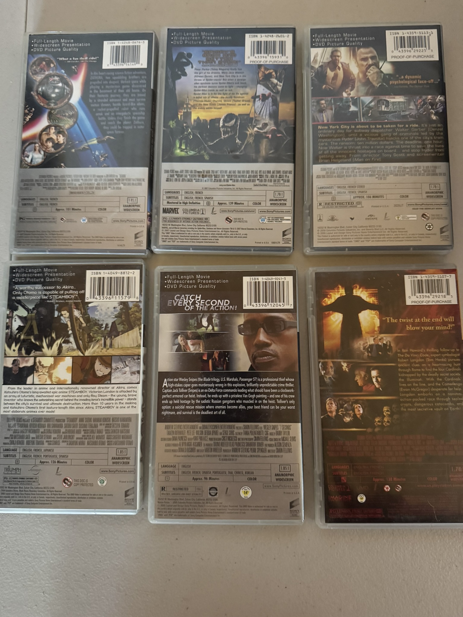 Lot of 6 Sony PSP UMD Videos, Spiderman-3, 7 Seconds, more...! - Image 3