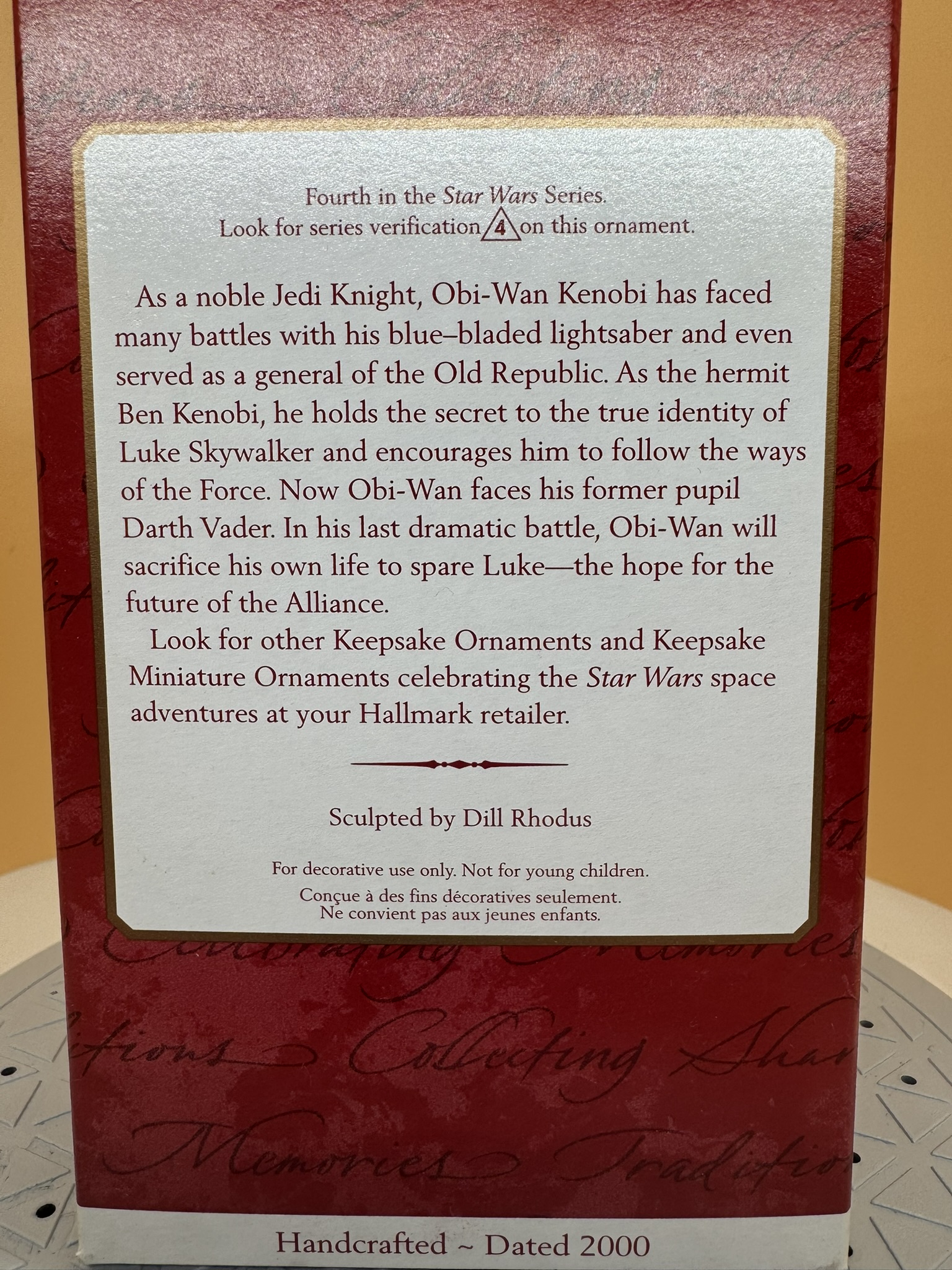 Star Wars Ornament - Obi-Wan - 2000 - NIB - Image 2