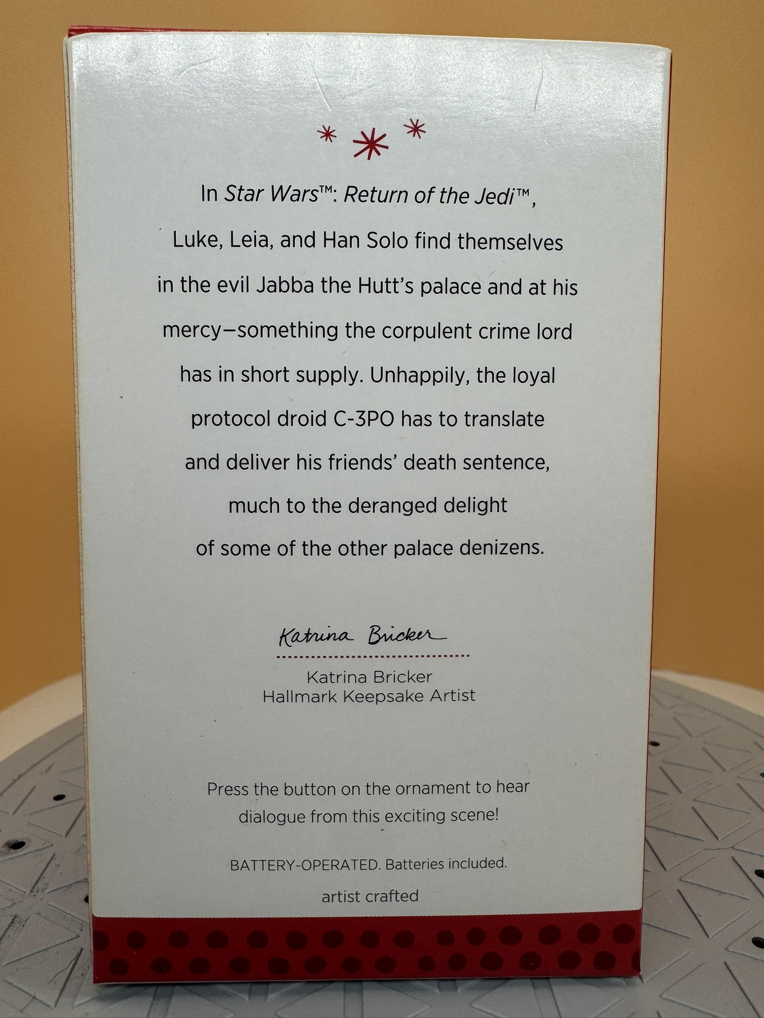 Star Wars Ornament - Jabba ***RARE*** - 2013 - NIB - Image 2