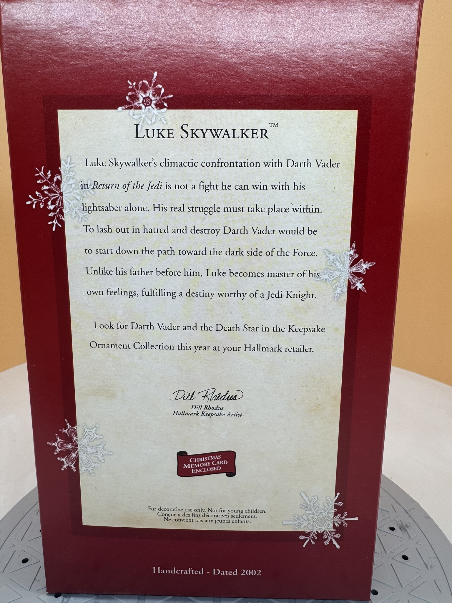 Star Wars Ornament - Luke Skywalker (ReturnJedi) - 2002 - NIB - Image 2